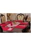 Tropik Home American Service Moena Dinner Runner Set - Red Plaid Pattern - 3