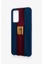 Oppo A55 Compatible Burgundy Blue Patterned Silicone Case - 4