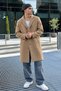 Men's Casual Long Camel Coat - 2