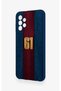 Samsung A13 Compatible Burgundy and Blue Patterned Silicone Case. - 4