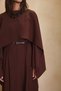 Brown Mobile Cape Detail Godeli Dress - 3