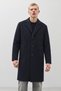 Men's Classic Collar Winter Navy Blue Coat.