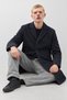 Men's Classic Collar Winter Navy Blue Coat. - 3