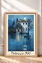 Palazzo 1900, Ay Işığında Sudaki Villa, Framed Painting, Italy Poster, Wall Decor, Itp110. - 3