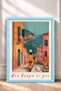 Woman with Yellow Scooter and Port View Framed Painting Italy Poster Wall Decor Itp097 - 3