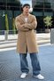 Men's Casual Long Camel Coat - 5