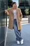 Men's Casual Long Camel Coat - 4