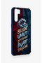 Oppo A91 Compatible Wavy Burgundy and Blue Patterned Silicone Case. - 3