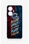 Realme C55 Compatible Wavy Burgundy and Blue Patterned Silicone Case. - 2