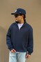 Fw Cool Puff Relaxed Fit Navy Blue Half Zip Sweatshirt - 2