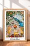 Vernazza Yellow Chair Terrace Dining Table Framed Painting Italy Poster Wall Decor Itp129