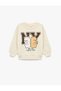 Baby Girls Cream Graphic Print Round Neck Long Sleeves Sweatshirt - 5