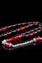 Dark Red Squeeze Amber Feather Tassel Prayer Beads - 2
