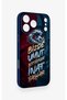 iPhone 17 Pro Max Compatible Wavy Burgundy and Blue Patterned Silicone Case. - 3