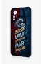Wavy Burgundy and Blue Patterned Silicone Case Compatible with Redmi Note 12S. - 4