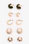 Gold Color Alen 5-Piece Earring Set