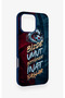 Wavy Burgundy and Blue Patterned Silicone Case Compatible with iPhone 16 Pro Max. - 3