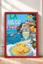 La Dolce Vita Lemon Spaghetti and Wine Framed Painting, Italy Poster, Wall Decor, Itp123. - 3