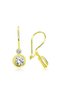 Silver Gold Dangle Single Stone Earrings