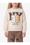 Baby Girls Cream Graphic Print Round Neck Long Sleeves Sweatshirt - 2