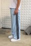 Side Stripe Velour Track Pants for Men