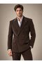 Brown Thick Ribbed Velvet Double-Breasted Men's Suit - 2