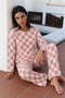 Women's Striped Regular Fit Stylish Pink Pajama Set. - 3