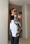 Premium Stone Embroidered Oversized Shirt - Black - 2