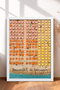 Welcome to Spiaggia Plaj Umbrellas Framed Painting Italy Poster Wall Decor Itp143