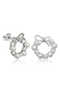 Silver Pearl Ribbon Studded Women's Earrings - 2