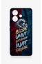 Vivo V60 Lite Compatible Wavy Burgundy and Blue Patterned Silicone Case. - 2