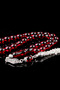 Vibrant Red (Al) Squeeze Amber Chain Tassel Prayer Beads - 2