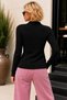 Women's Polo Neck Knitted Sweater with Braided Detail 12547 - 2