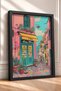 Cinque Terre Pastanesi and Stone Street Framed Painting, Italy Poster, Living Room, Kitchen, Wall Decor, Itp157. - 2