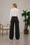 Toccet Women's High-Waisted Black Jeans, Loose-Fit Black Denim, Stretchy Palazzo Pants. - 3