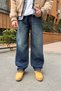 Gravel Raw Indigo Baggy Fit Jeans for Men - 2
