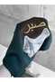Hooded Oversized Premium Sweatshirt with Embroidered Sabır Design. - 5