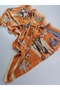 Luxury Voile Silk Scarf with Horse and Belt Pattern, Double-Sided, 70 X 180 Cm. - 3
