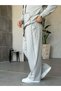 Contrast Stitched Two-Thread Hooded Baggy Tracksuit Set, Grey. - 4