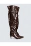 Lunera Women's Over-The-Knee Boots, Double Buckle, Pointed Toe, Short, Slim Heel, Casual Style.