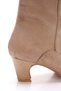 Women's Suede Short Ankle Boots with a Slim Heel and Pointed Toe. - 8