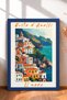 Costa D'Amalfi, Sade, Striped Coastal Town, Framed Painting, Italy Poster, Wall Decor, Itp147.