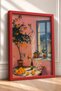 Orange Tree and Pink-Walled Room Framed Poster, Italy Poster, Living Room and Kitchen Wall Decor, Itp146. - 2