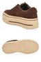 Thick-Soled Accessory Lace-Up Sneaker, Genuine Leather, Brown, Women's Casual Walking Shoes, 26K366-2. - 5