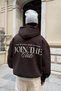 Dark Brown Printed Hoodie - 3
