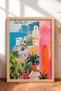 Amalfi Pink Belt and Potted Plant on a Terraced Frame – Italy Poster – Living Room, Kitchen, Wall Decor – Itp162