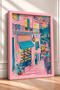 Positano Pink Shop with Signboard, Framed Poster, Italy Poster, Living Room, Kitchen, Wall Decor, Itp154. - 2