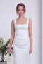 Women's Corset-Style Draped Long-Sleeved Satin Evening Dress, Available in Black, Burgundy, White, and Baby Blue. - 6