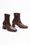 Women's Chunky Toe Thick Short Heel Stretch Boots - 2
