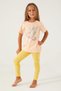 Girls' Premium Short-Sleeved Pajama Set with Leggings - 2